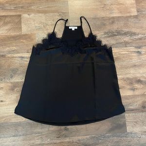 Satin like cami with lace detail